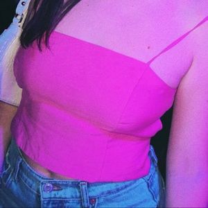 Pink tie up backless Zara shirt